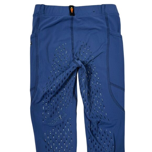 Kerrits Girls Blue Full Leg Side Pocket Riding Tight Breeches - Picture 5 of 9